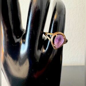 Elegant Sterling Silver Ring with Purple Gemstone